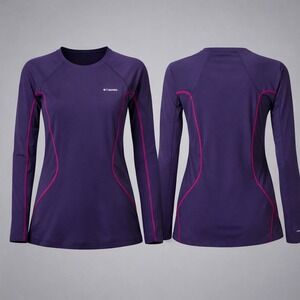 Columbia Omni-Heat Womens XS Purple Thermal Base Layer Long Sleeve Top Shirt